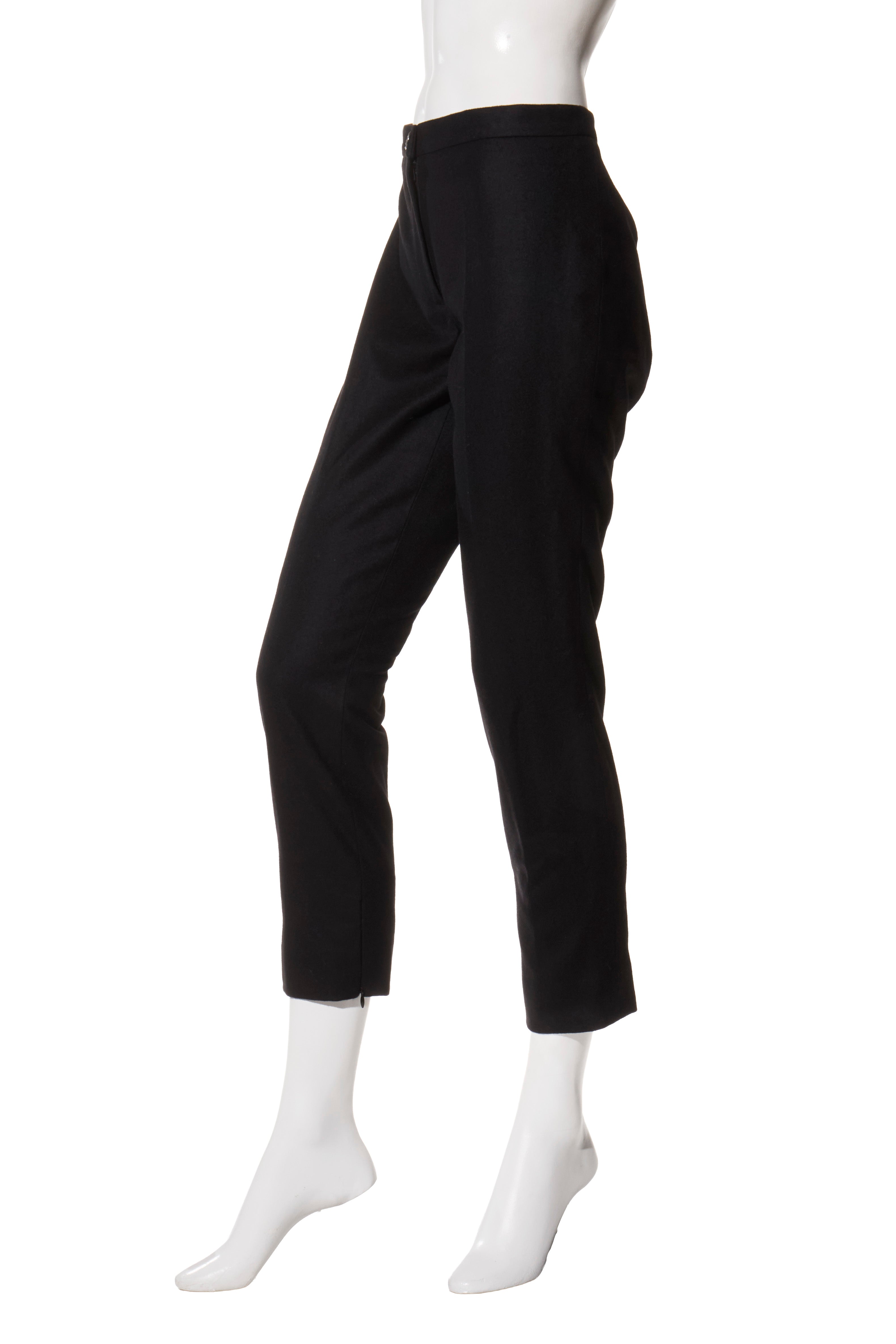 Chanel Black Wool Slim Cropped Pants Size 38 (US 6)