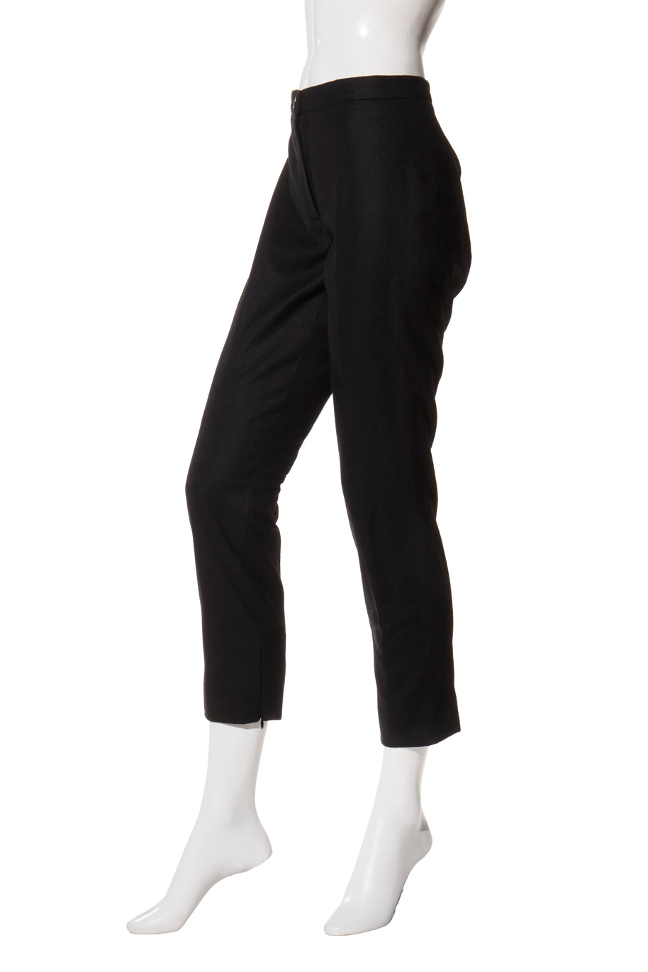 Chanel Black Wool Slim Cropped Pants Size 38 (US 6)