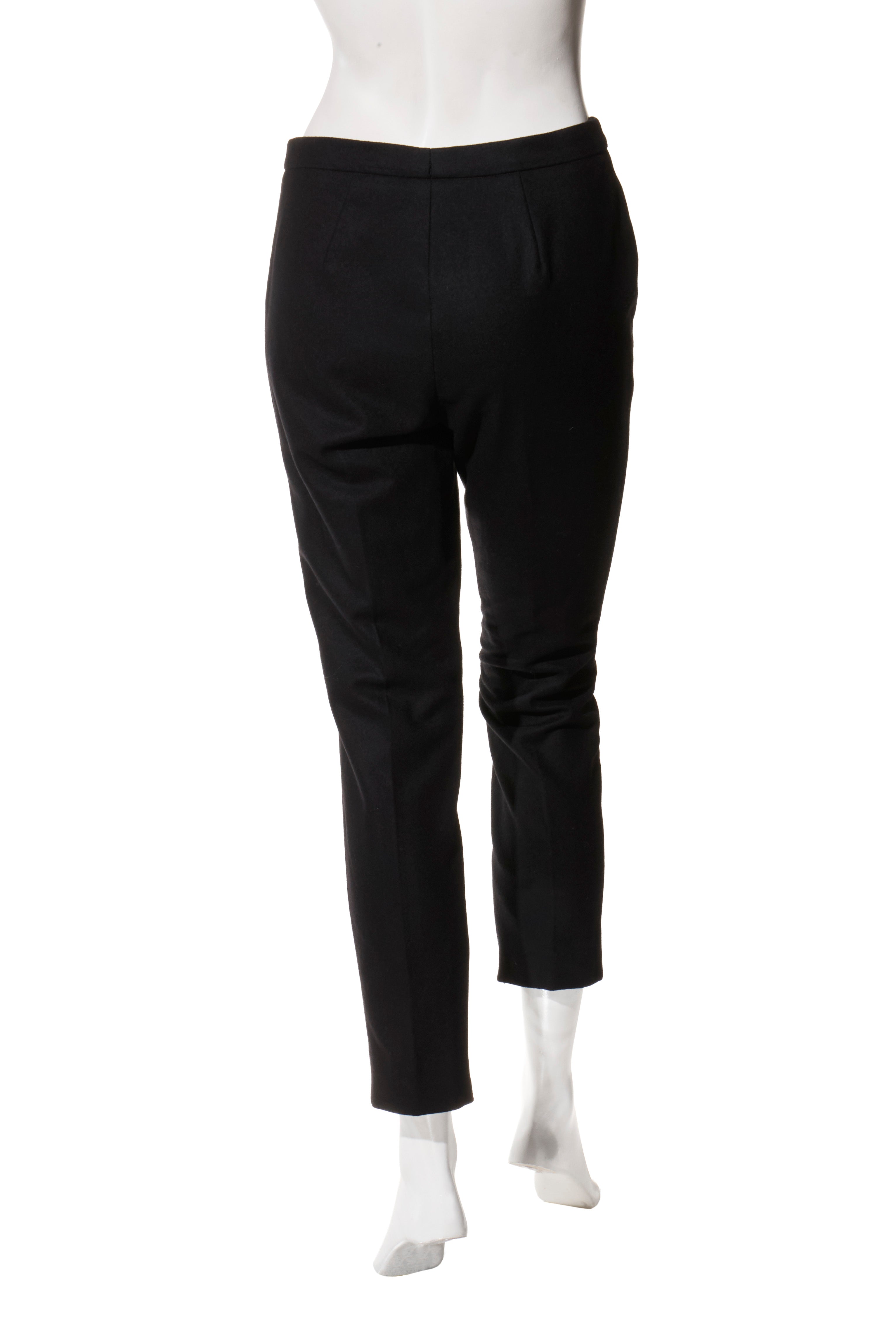 Chanel Black Wool Slim Cropped Pants Size 38 (US 6)