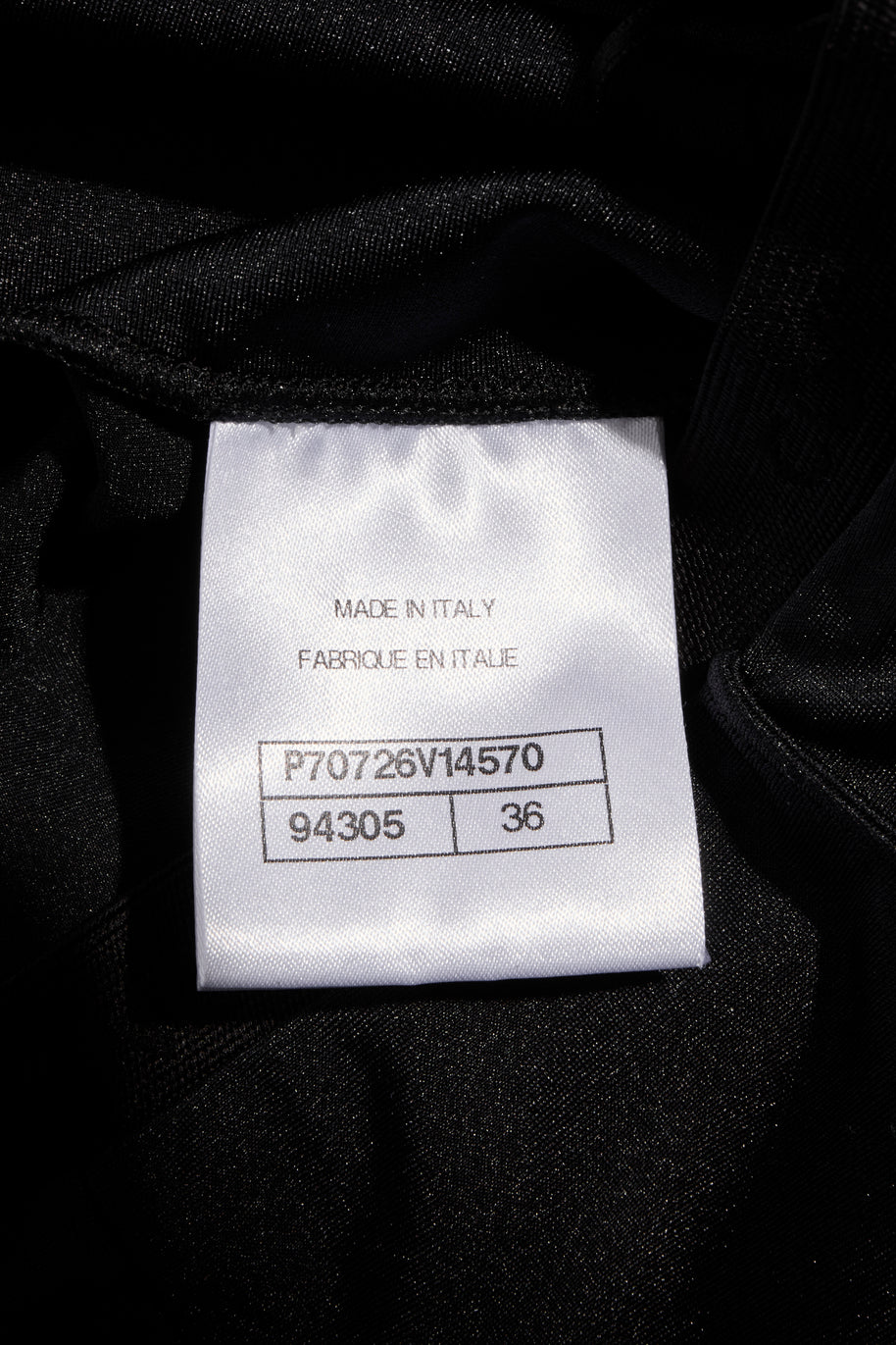 Chanel SS19 Black Satin Bow Camellia Leggings Runway FR 36 US 4