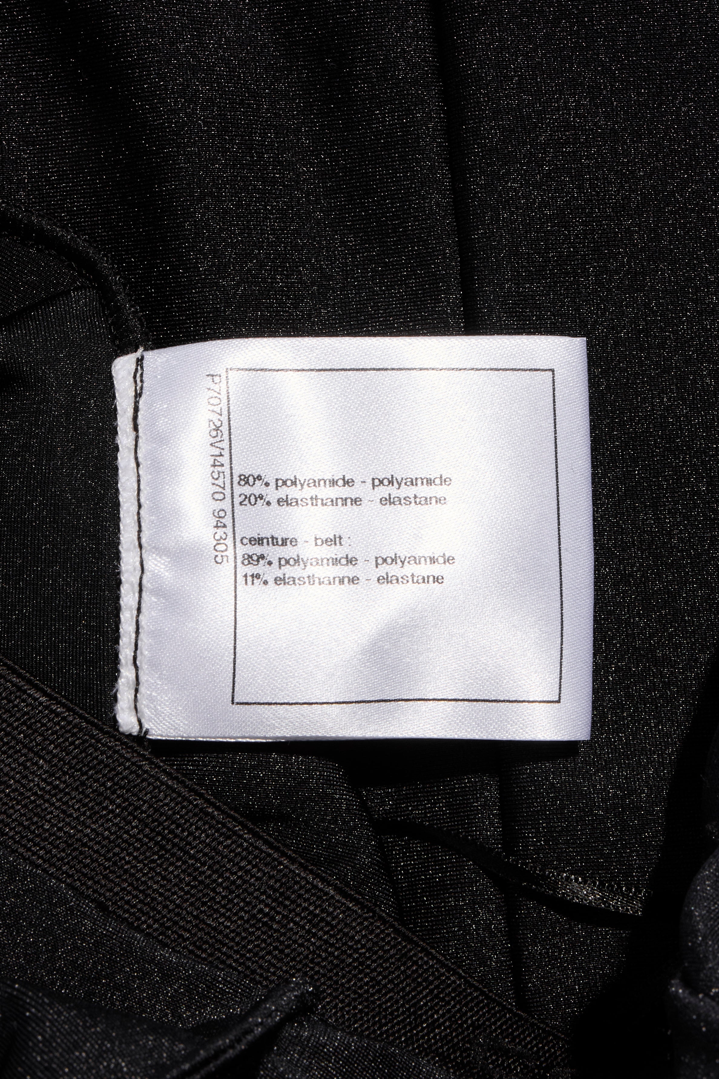 Chanel SS19 Black Satin Bow Camellia Leggings Runway FR 36 US 4