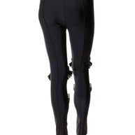 Chanel SS19 Black Satin Bow Camellia Leggings Runway FR 36 US 4