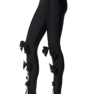 Chanel SS19 Black Satin Bow Camellia Leggings Runway FR 36 US 4
