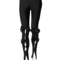 Chanel SS19 Black Satin Bow Camellia Leggings Runway FR 36 US 4