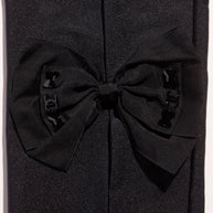 Chanel SS19 Black Satin Bow Camellia Leggings Runway FR 36 US 4