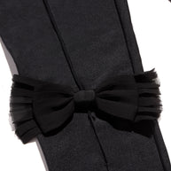 Chanel SS19 Black Satin Bow Camellia Leggings Runway FR 36 US 4