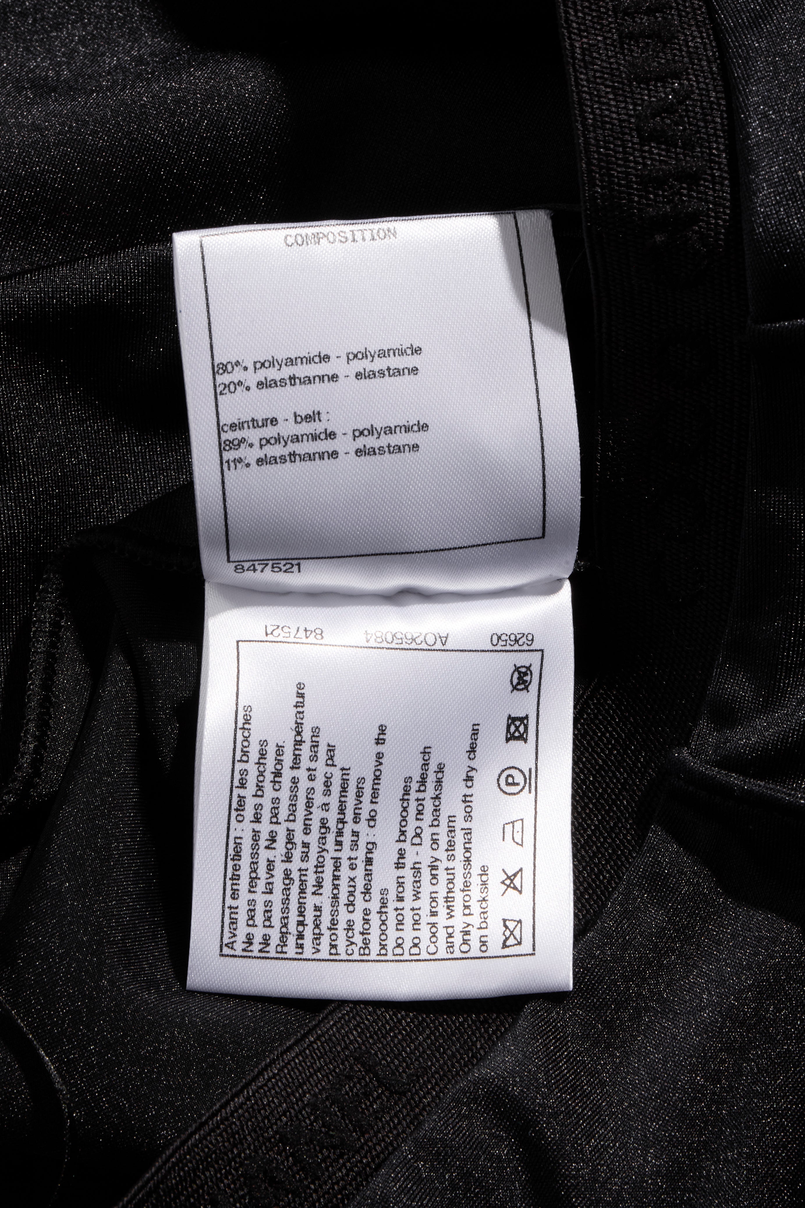 Chanel SS19 Black Satin Bow Camellia Leggings Runway FR 36 US 4