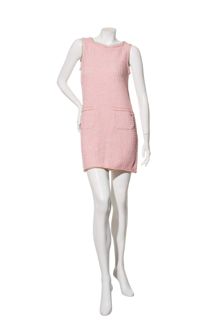 Chanel Pink Tweed Mini Dress Spring/Summer 2017 Size 36 (US 4)