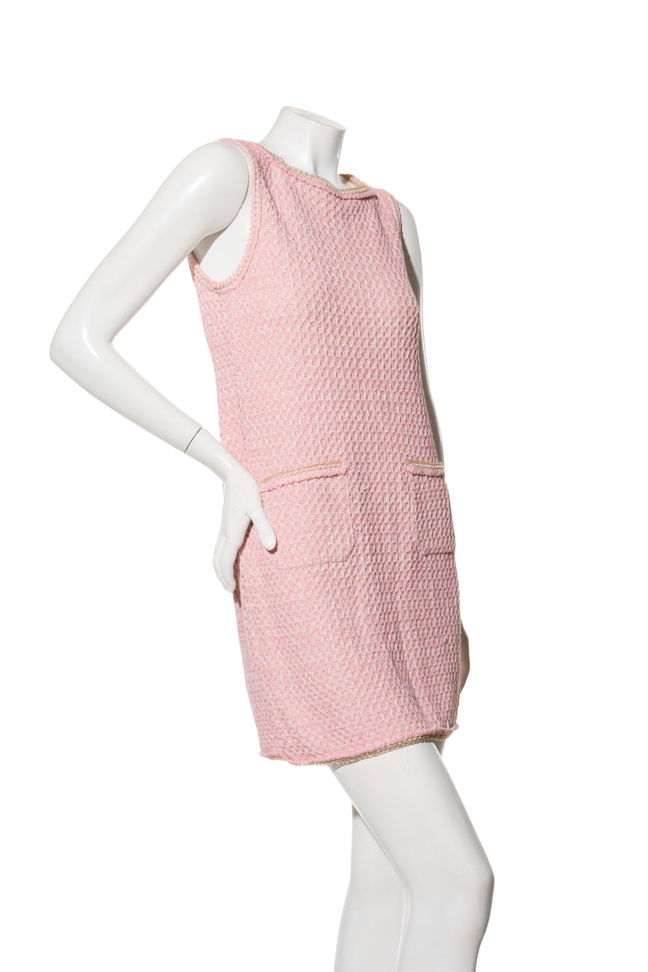 Chanel Pink Tweed Mini Dress Spring/Summer 2017 Size 36 (US 4)