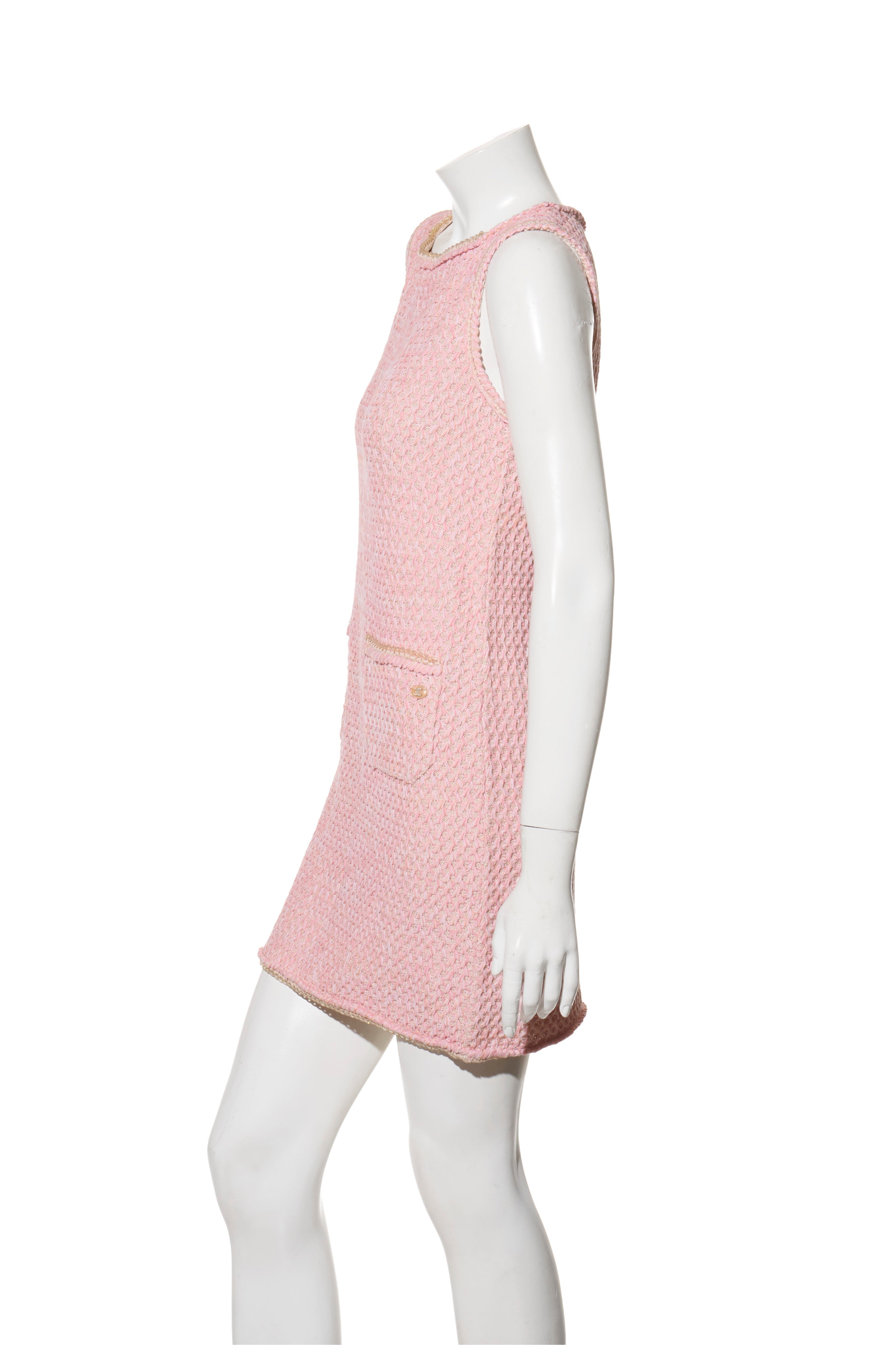 Chanel Pink Tweed Mini Dress Spring/Summer 2017 Size 36 (US 4)
