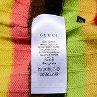 Gucci XS Multicolor Striped Cardigan Metallic Trim Cashmere Wool Italy 2017