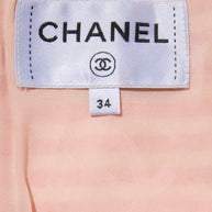 Chanel Spring/Summer 2015 Pink & White Striped Bouclé Dress FR 34