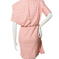 Chanel Spring/Summer 2015 Pink & White Striped Bouclé Dress FR 34