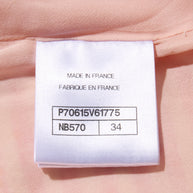 Chanel Spring/Summer 2015 Pink & White Striped Bouclé Dress FR 34