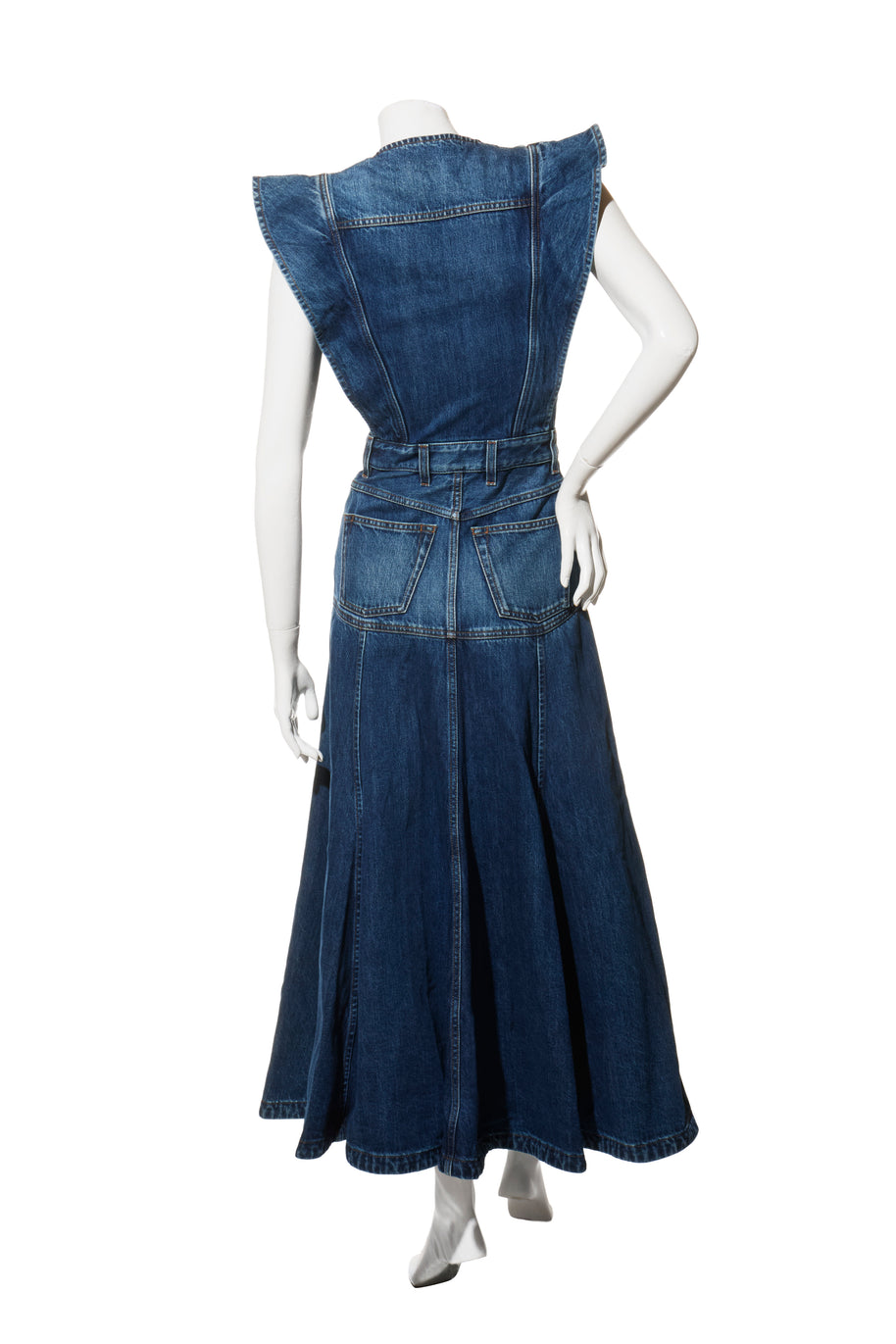 Chloé Dusky Blue Denim Maxi Dress Resort 2022 Collection Size 34