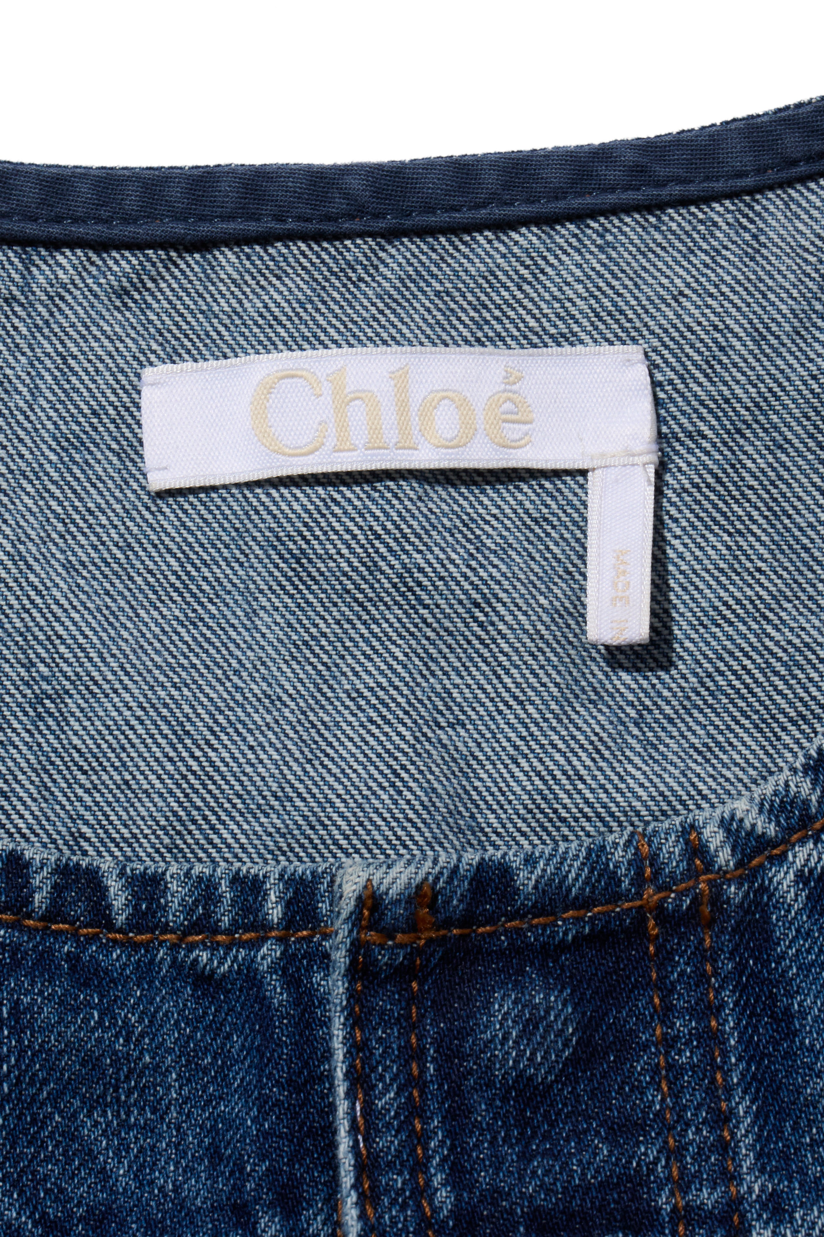 Chloé Dusky Blue Denim Maxi Dress Resort 2022 Collection Size 34