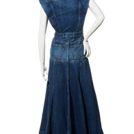 Chloé Dusky Blue Denim Maxi Dress Resort 2022 Collection Size 34