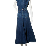 Chloé Dusky Blue Denim Maxi Dress Resort 2022 Collection Size 34