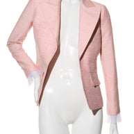Chanel Pink Silk Blazer Jacket Spring/Summer 2017 Collection Size 36