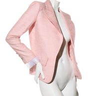 Chanel Pink Silk Blazer Jacket Spring/Summer 2017 Collection Size 36