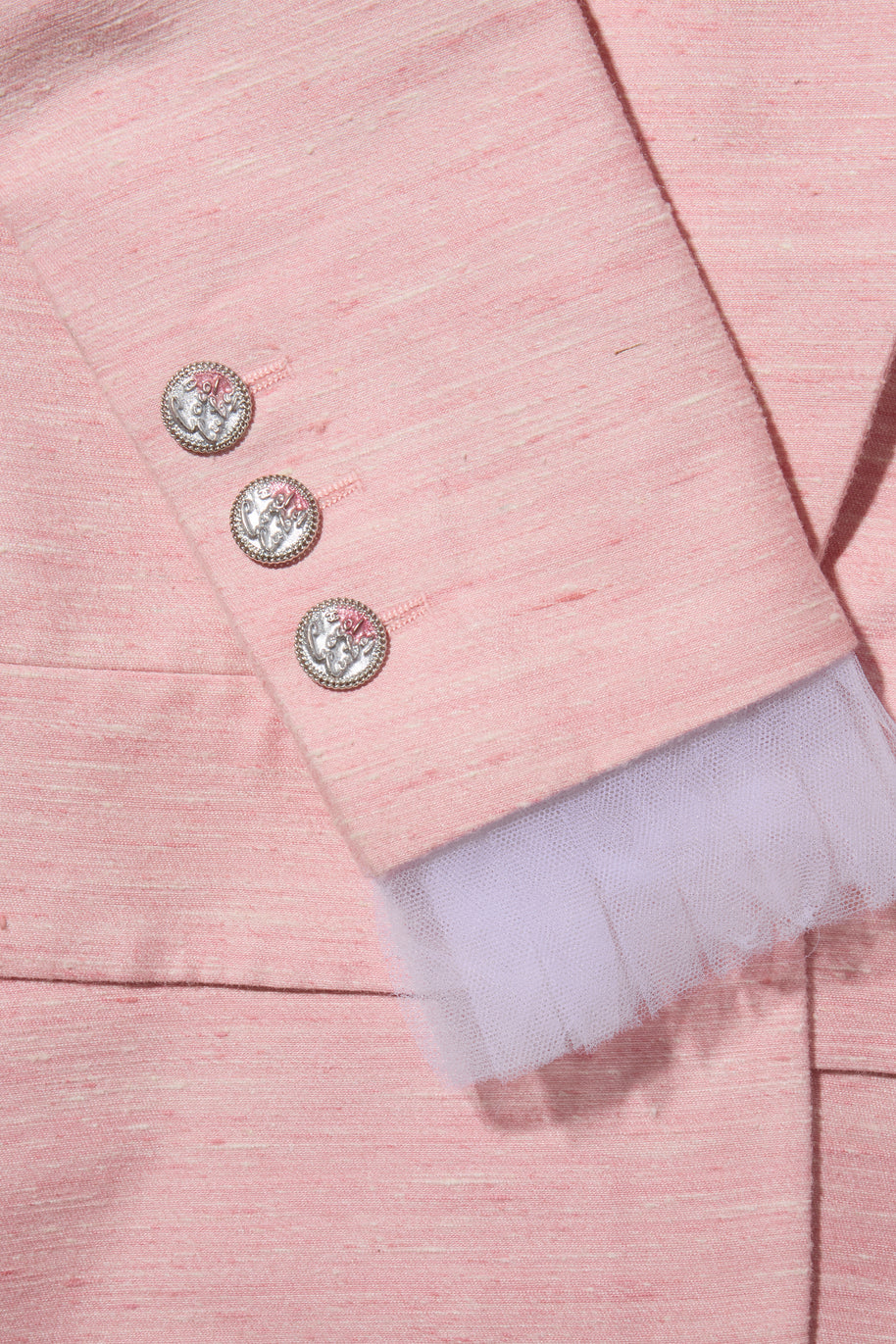 Chanel Pink Silk Blazer Jacket Spring/Summer 2017 Collection Size 36