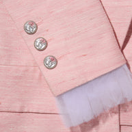 Chanel Pink Silk Blazer Jacket Spring/Summer 2017 Collection Size 36