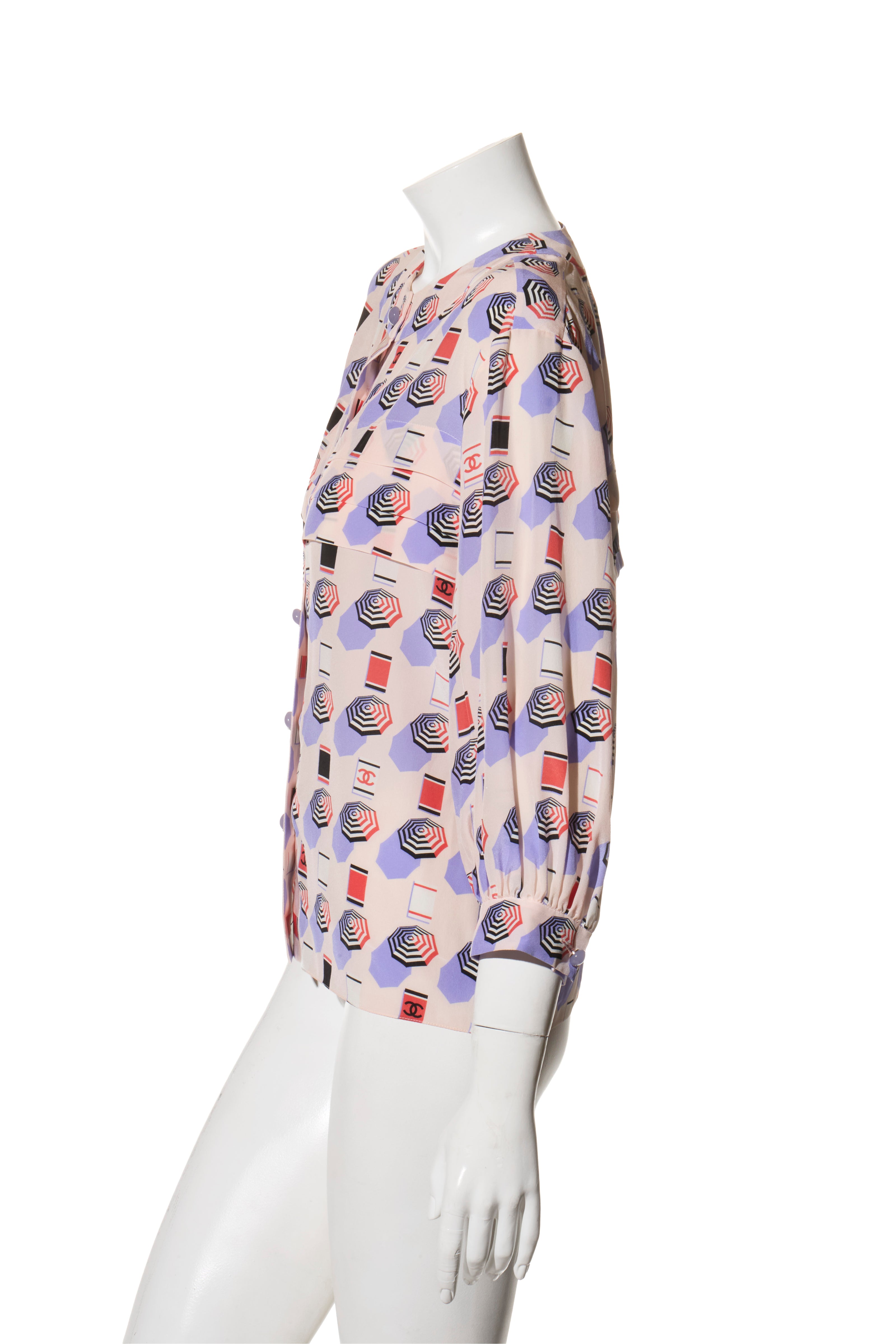 Chanel SS2019 Silk Lipstick Print Blouse & QPants Set FR 38 Runway Documented Collector’s Piece