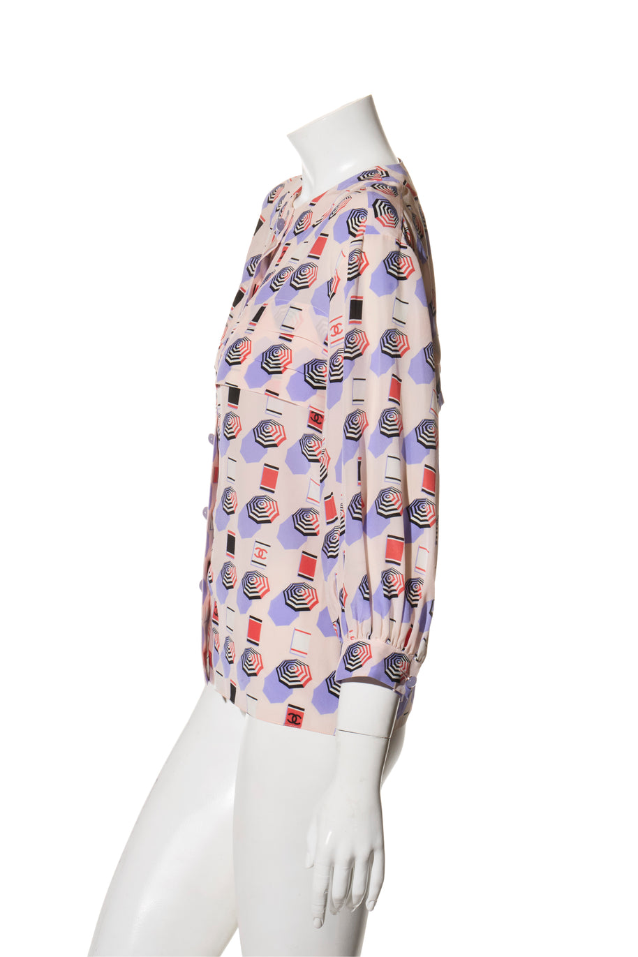 Chanel SS2019 Silk Lipstick Print Blouse & QPants Set FR 38 Runway Documented Collector’s Piece