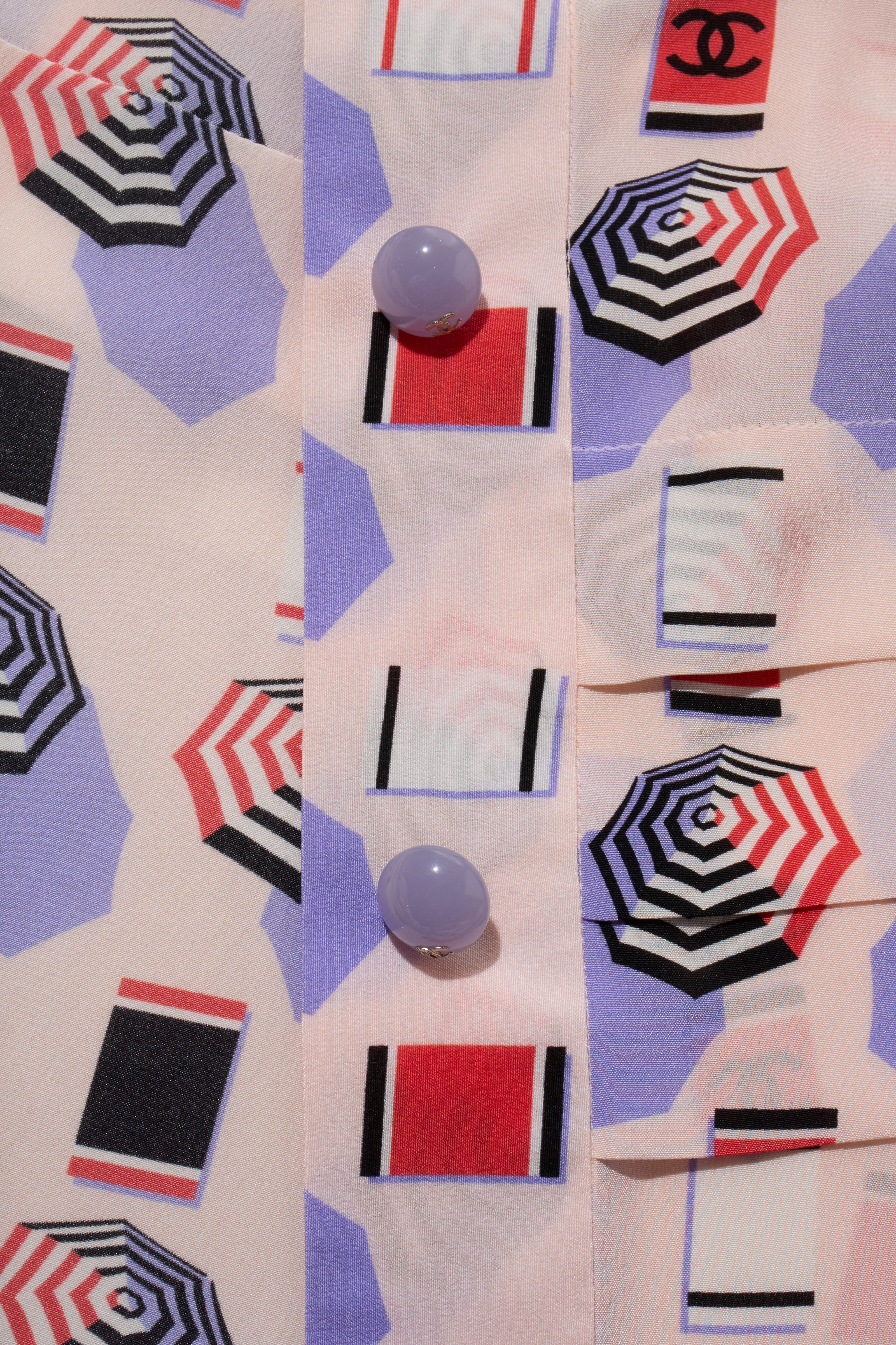 Chanel SS2019 Silk Lipstick Print Blouse & QPants Set FR 38 Runway Documented Collector’s Piece