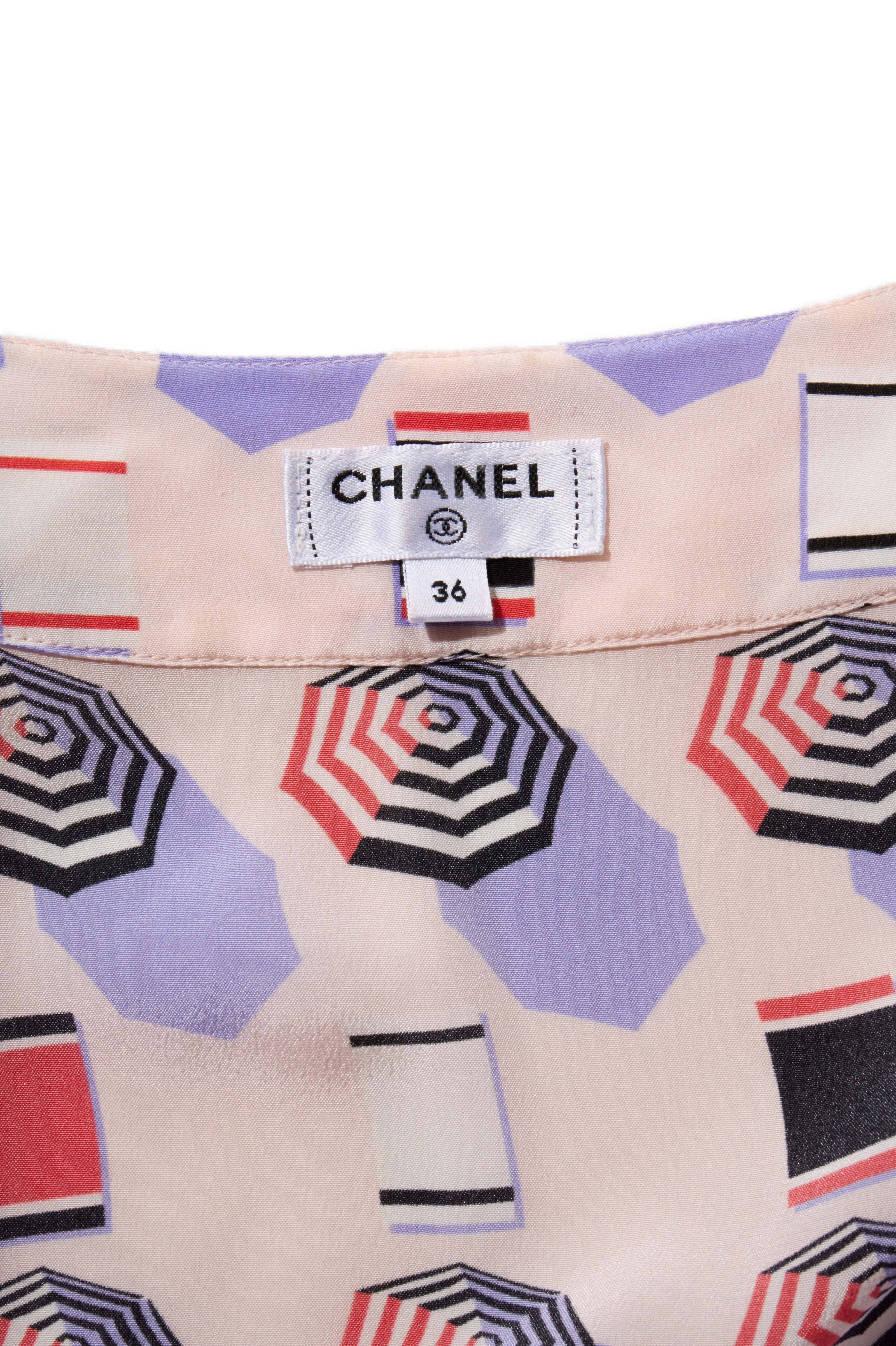 Chanel SS2019 Silk Lipstick Print Blouse & QPants Set FR 38 Runway Documented Collector’s Piece