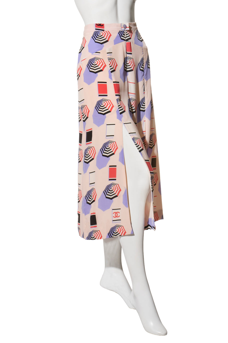 Chanel SS2019 Silk Lipstick Print Blouse & QPants Set FR 38 Runway Documented Collector’s Piece