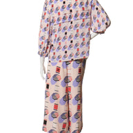 Chanel SS2019 Silk Lipstick Print Blouse & QPants Set FR 38 Runway Documented Collector’s Piece