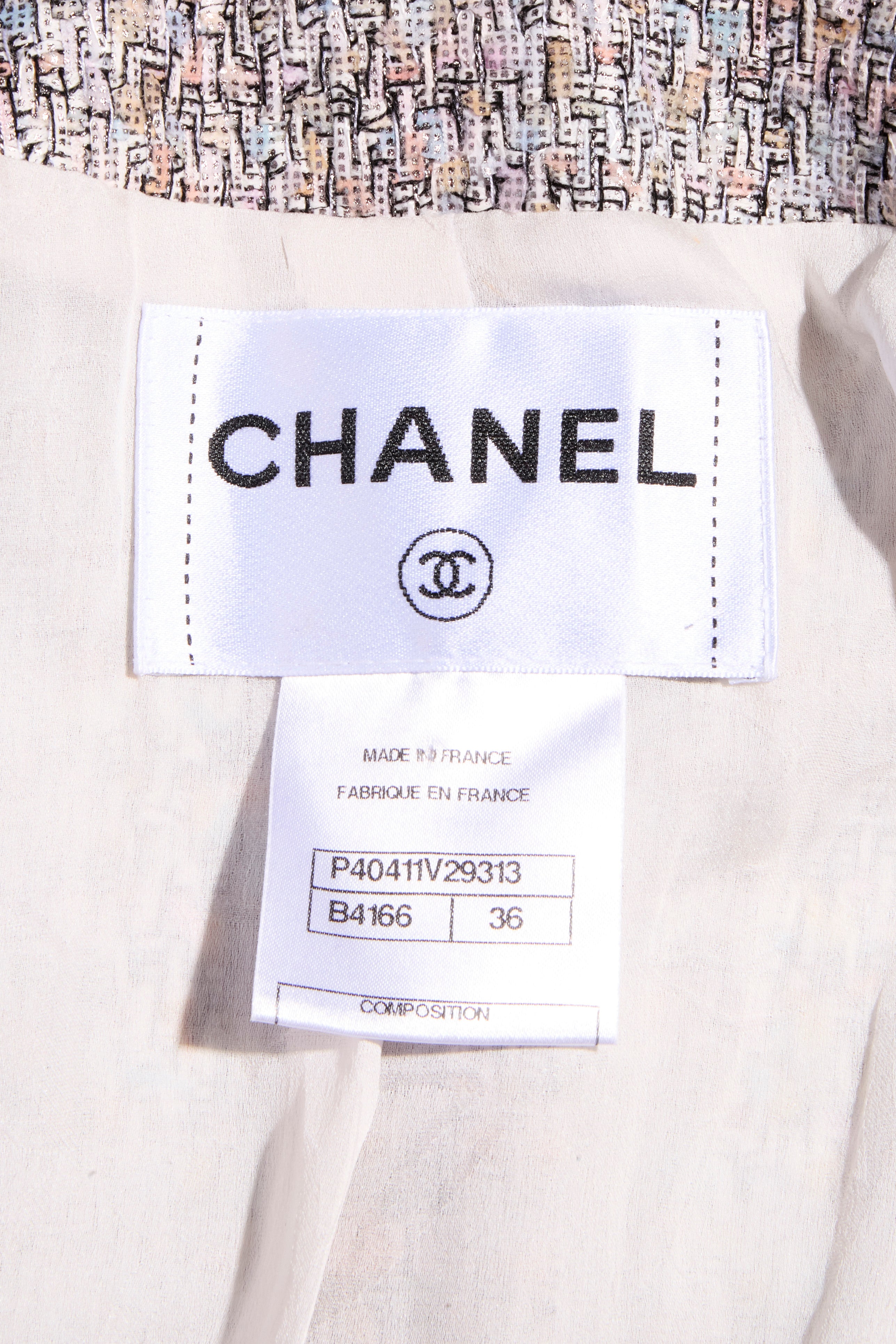 Chanel Spring/Summer 2010 Pastel Tweed Dress & Jacket Set FR 36 / US 4