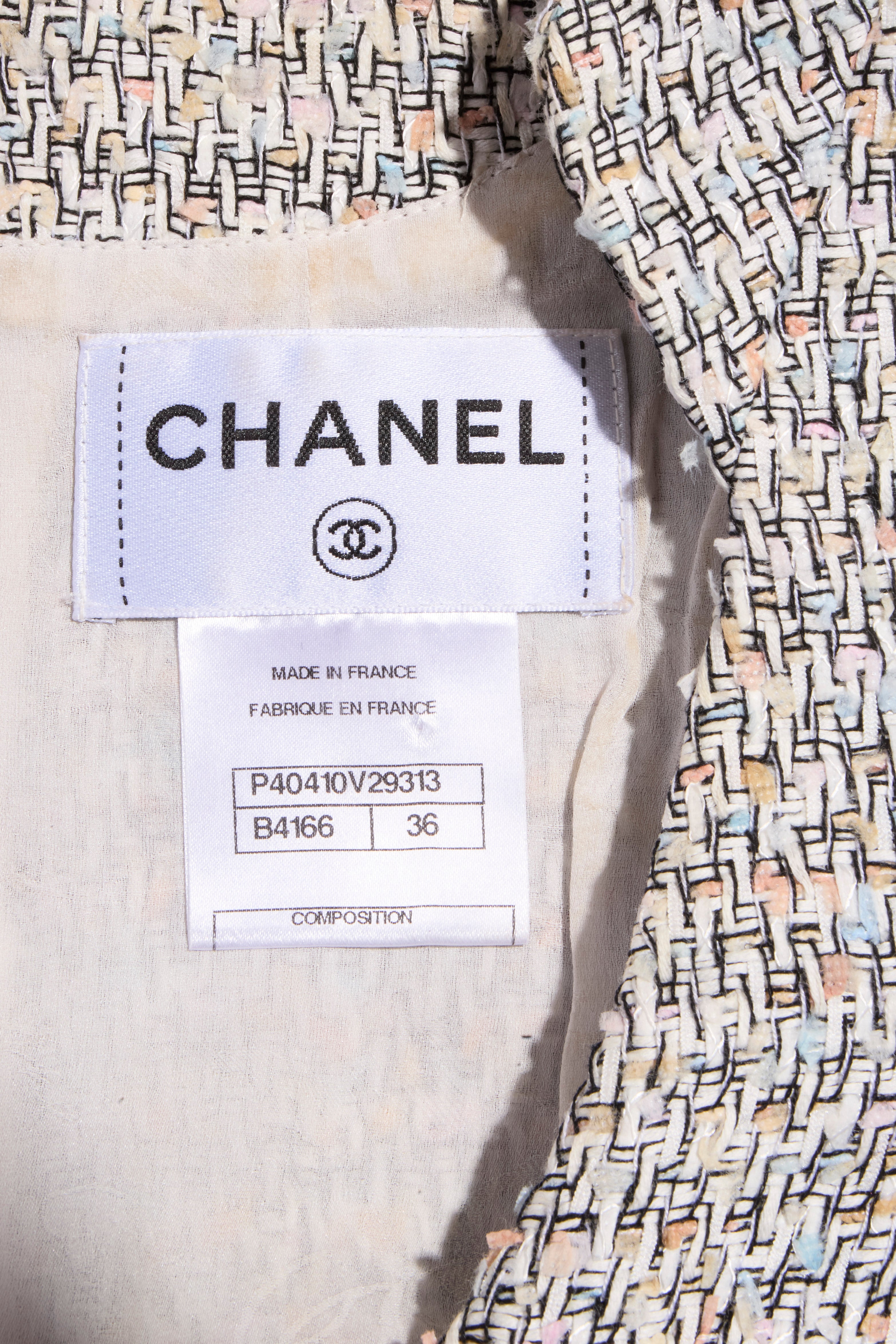 Chanel Spring/Summer 2010 Pastel Tweed Dress & Jacket Set FR 36 / US 4