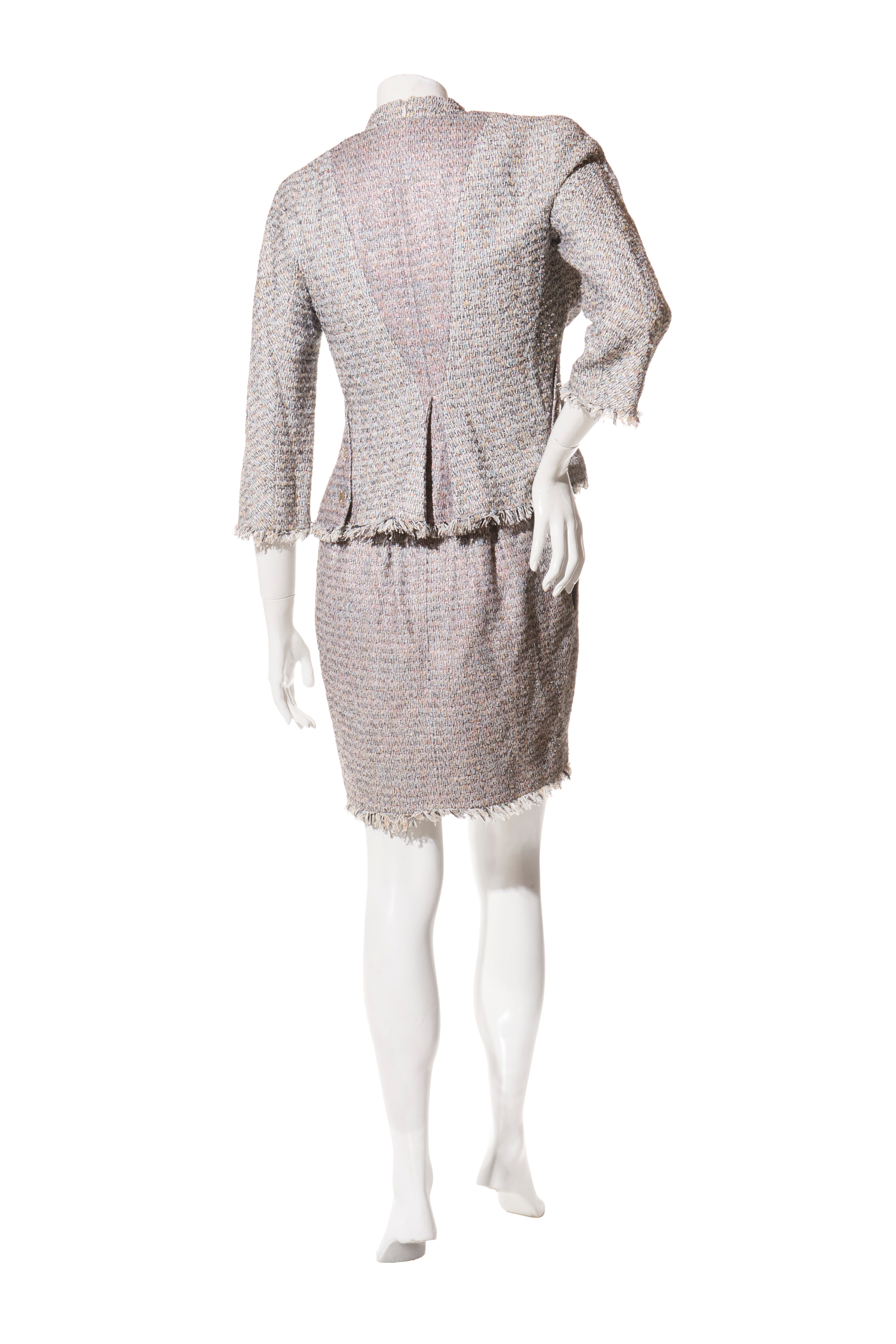 Chanel Spring/Summer 2010 Pastel Tweed Dress & Jacket Set FR 36 / US 4