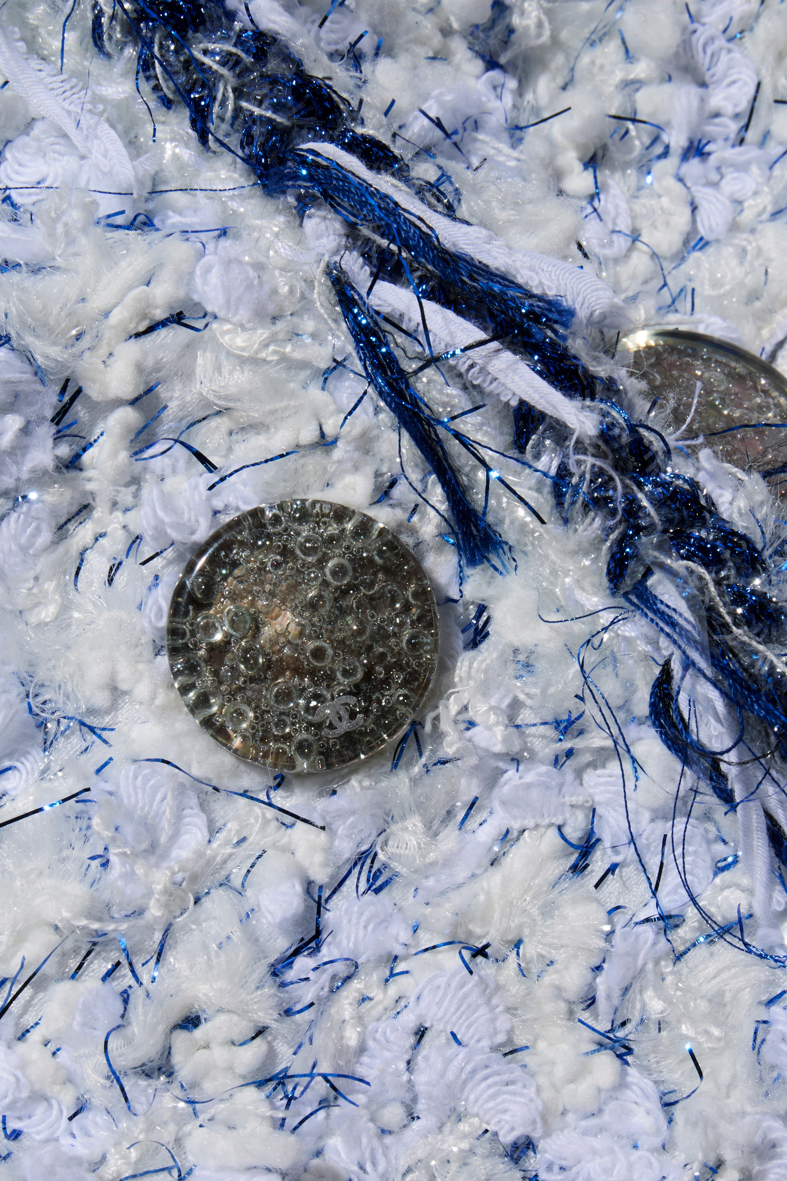 Chanel SS18 Light Blue Fantasy Tweed Jacket FR 38 Documented