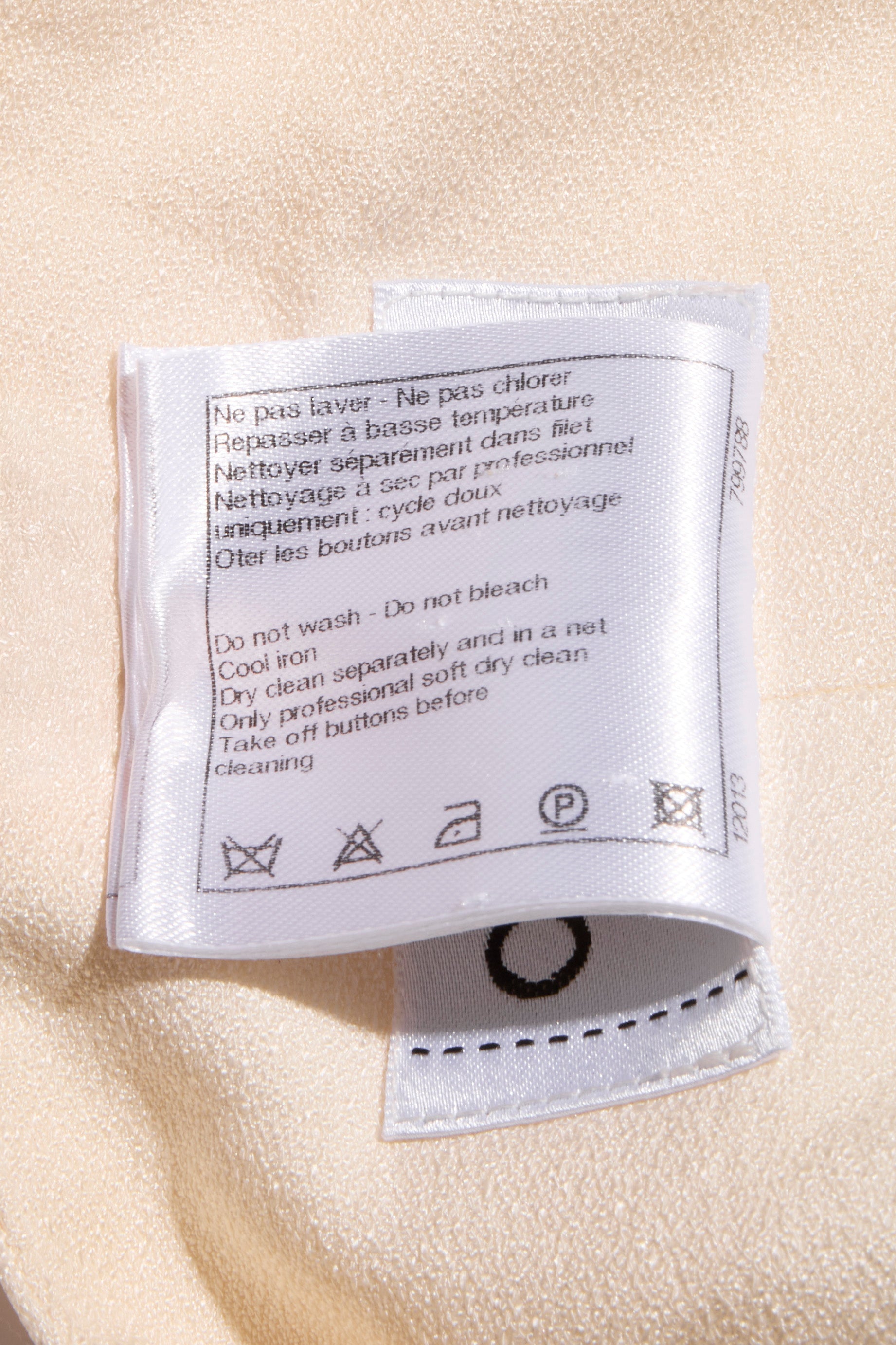 Chanel Spring 2012 Cream Silk Pleated Shorts with Crystal CC Button FR 38