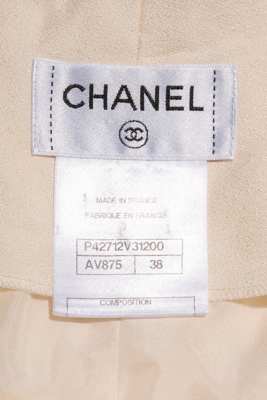 Chanel Spring 2012 Cream Silk Pleated Shorts with Crystal CC Button FR 38