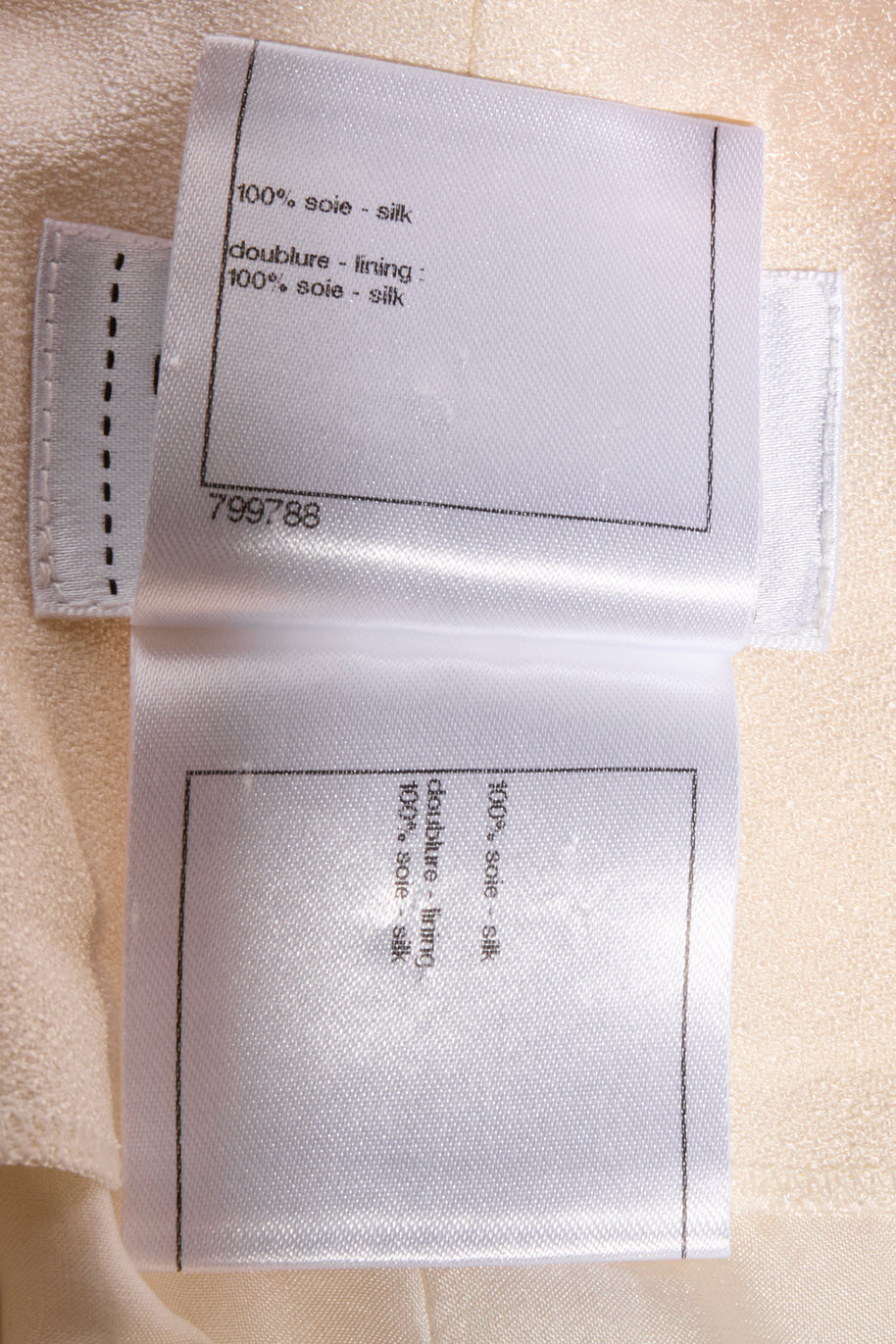 Chanel Spring 2012 Cream Silk Pleated Shorts with Crystal CC Button FR 38