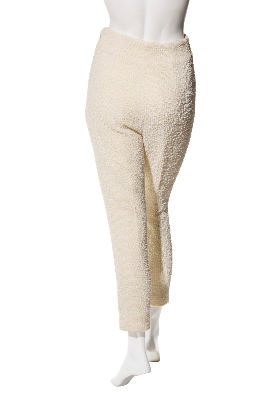 Chanel 2019 La Pausa Runway Cream Bouclé Tweed Suit Jacket & Pant Set Size 36