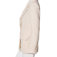Chanel 2019 La Pausa Runway Cream Bouclé Tweed Suit Jacket & Pant Set Size 36