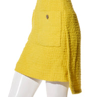Chanel Spring/Summer 2022 Runway Yellow Tweed Skirt Suit, FR 36 / 34