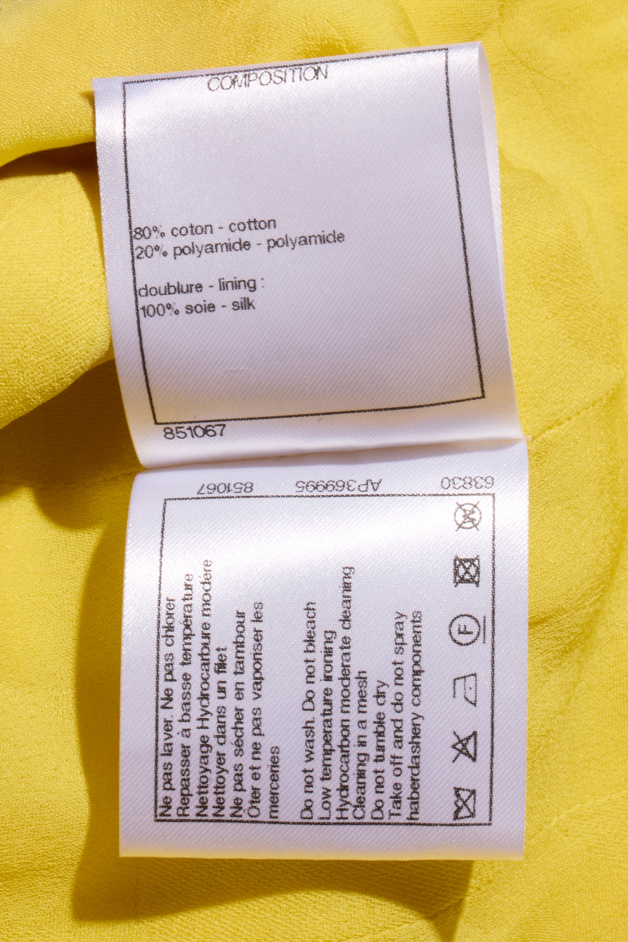 Chanel Spring/Summer 2022 Runway Yellow Tweed Skirt Suit, FR 36 / 34