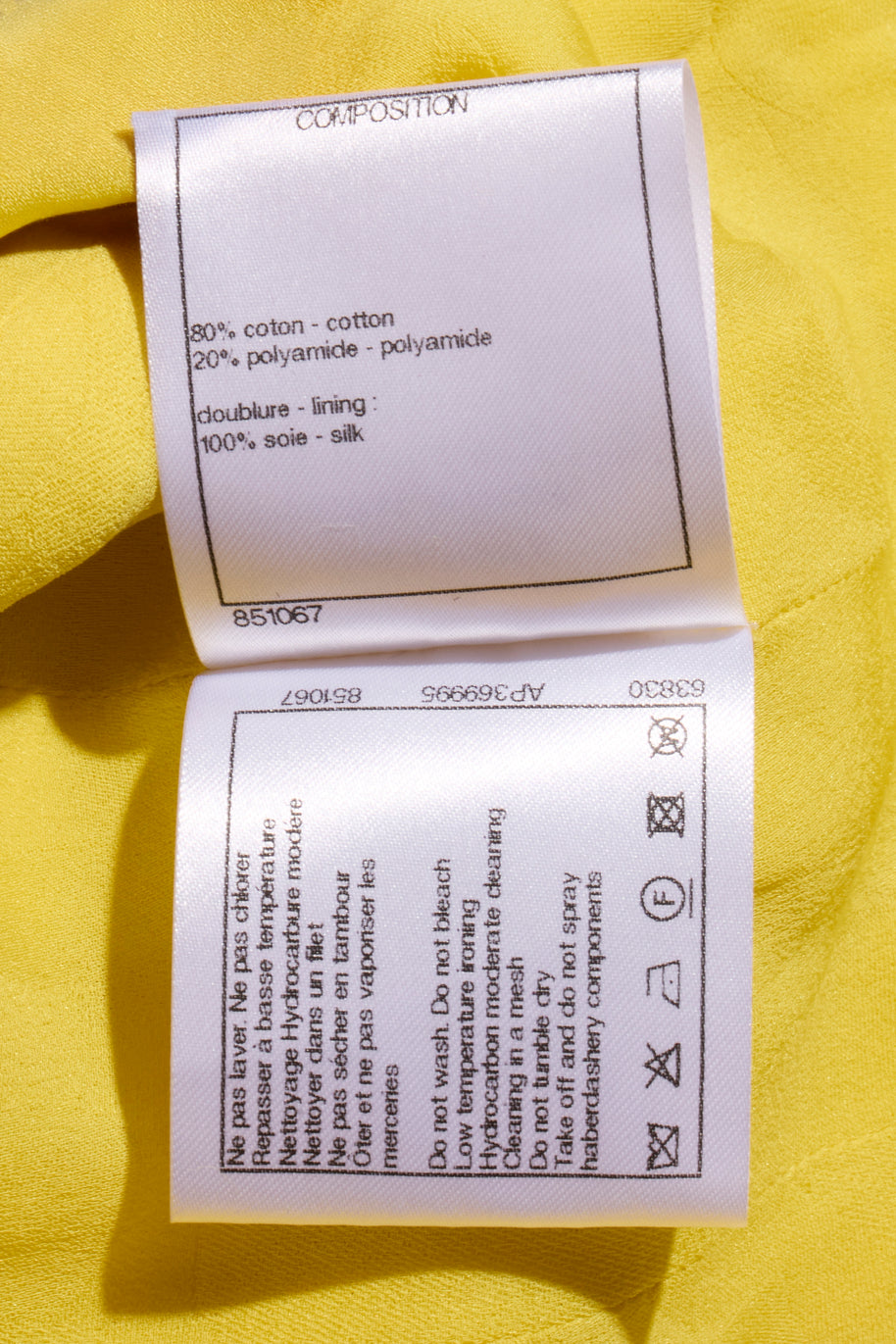 Chanel Spring/Summer 2022 Runway Yellow Tweed Skirt Suit, FR 36 / 34