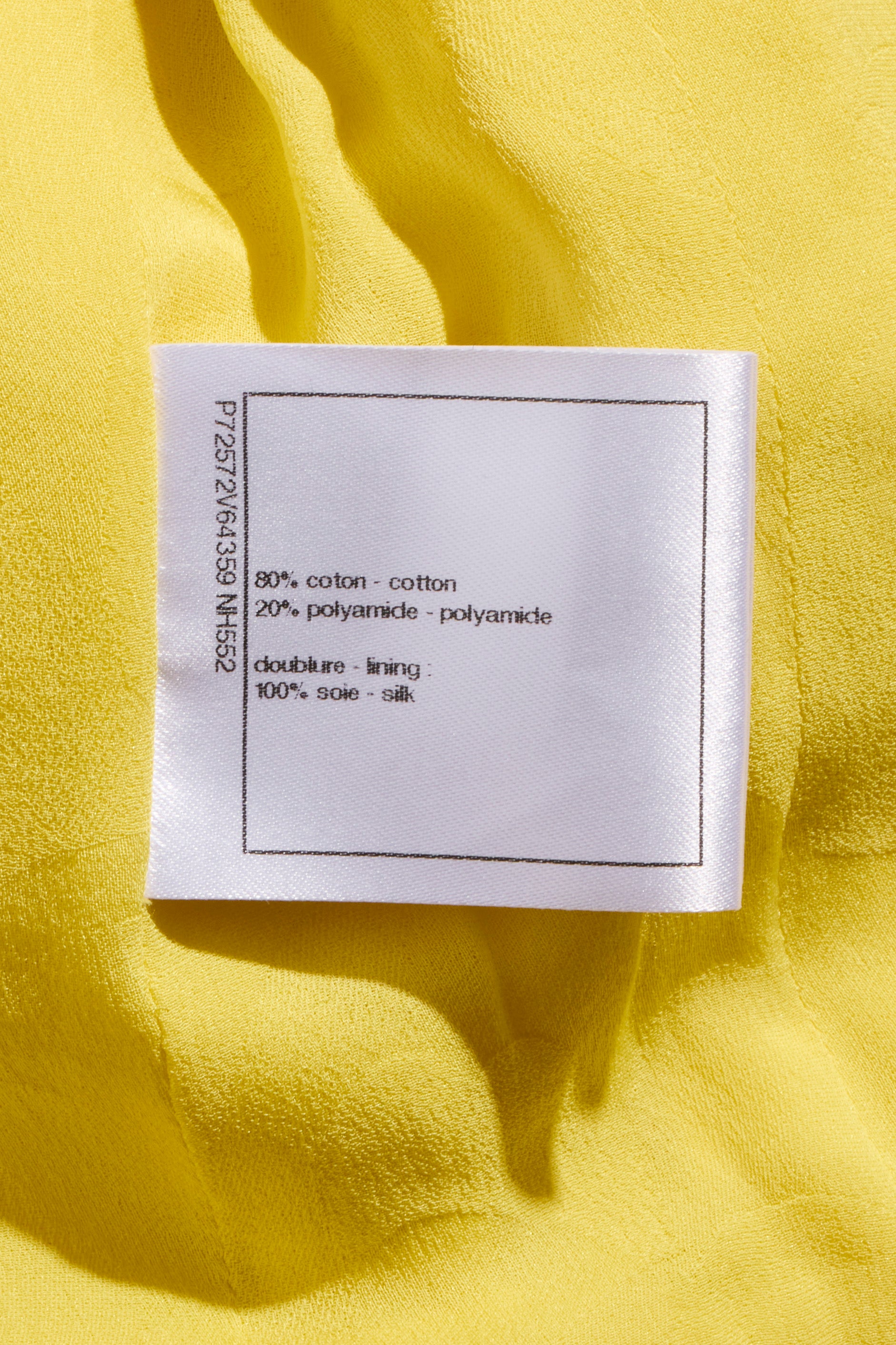 Chanel Spring/Summer 2022 Runway Yellow Tweed Skirt Suit, FR 36 / 34