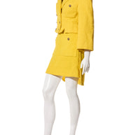 Chanel Spring/Summer 2022 Runway Yellow Tweed Skirt Suit, FR 36 / 34