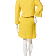Chanel Spring/Summer 2022 Runway Yellow Tweed Skirt Suit, FR 36 / 34