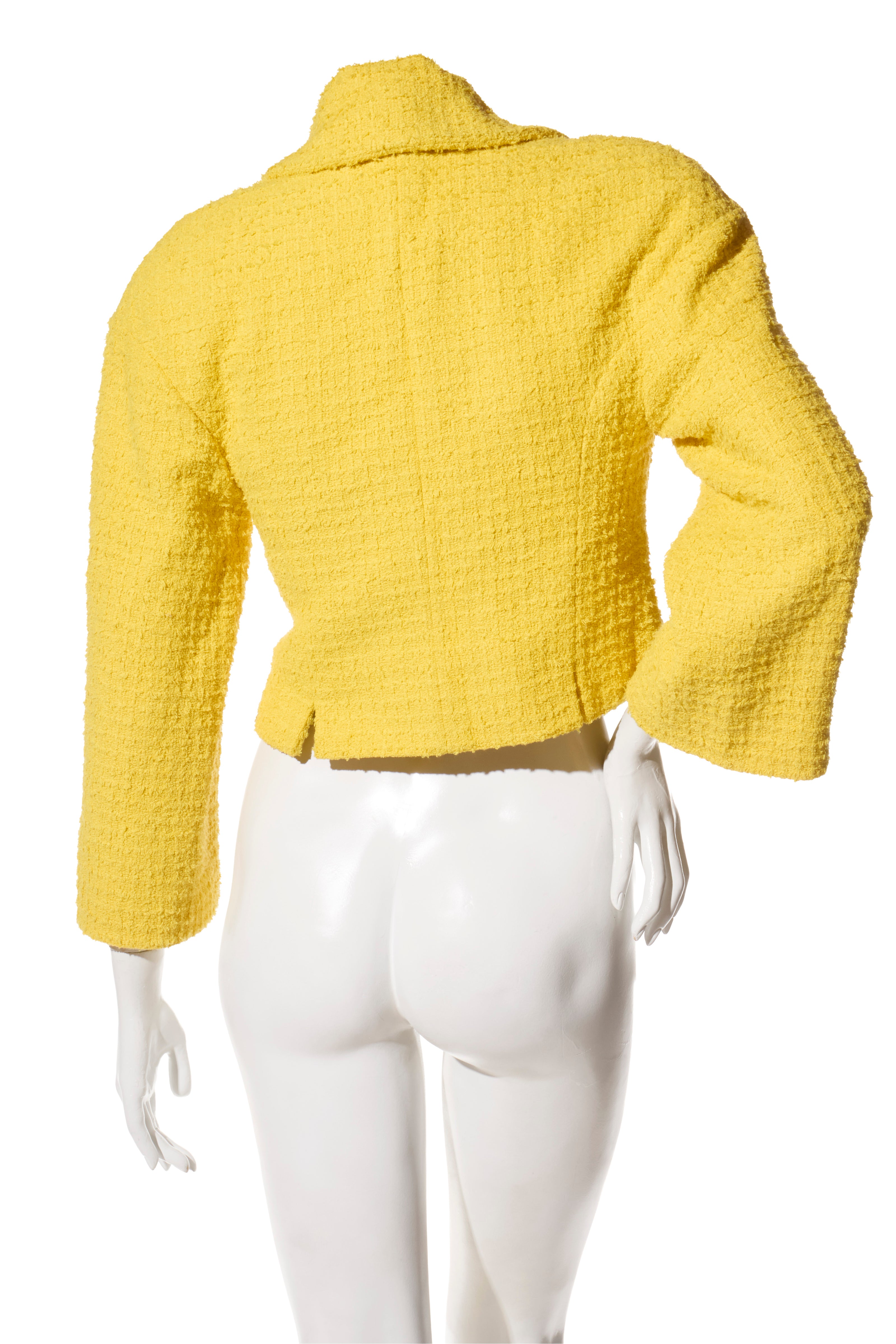 Chanel Spring/Summer 2022 Runway Yellow Tweed Skirt Suit, FR 36 / 34