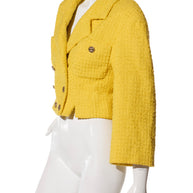 Chanel Spring/Summer 2022 Runway Yellow Tweed Skirt Suit, FR 36 / 34