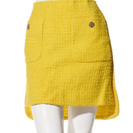 Chanel Spring/Summer 2022 Runway Yellow Tweed Skirt Suit, FR 36 / 34